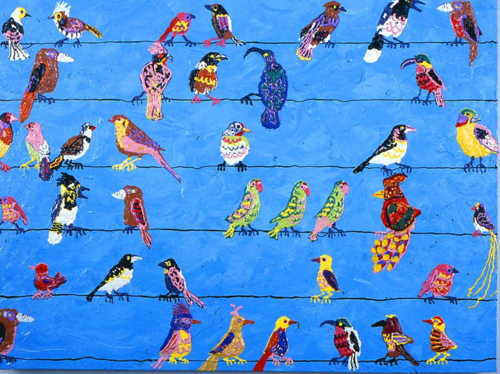 Birds on a Line, 1977, 30"x40"