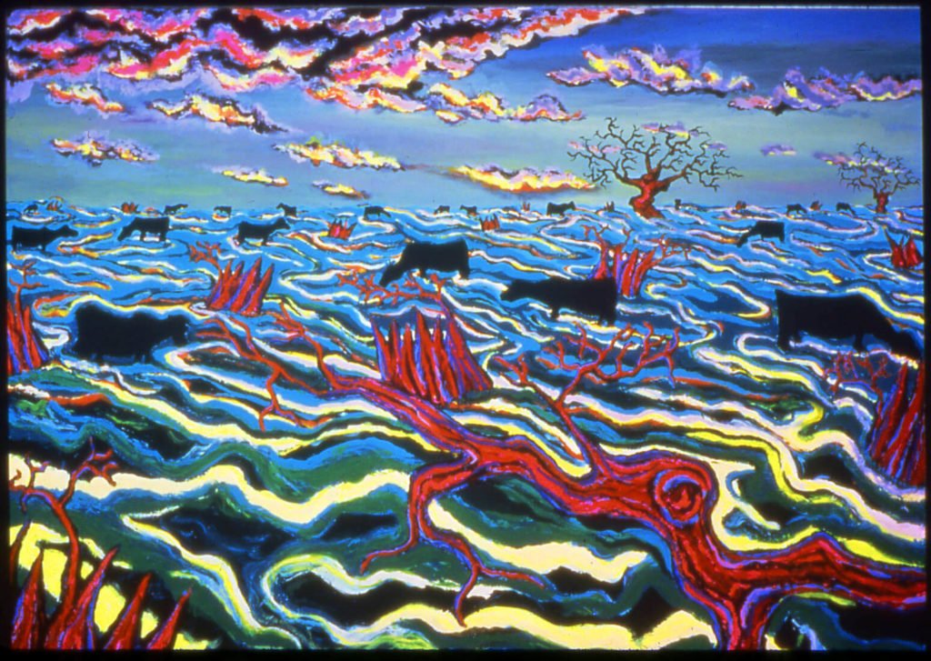Black Cows in Flood, 1985, 78"x102" (Collection Daniel Varenne)