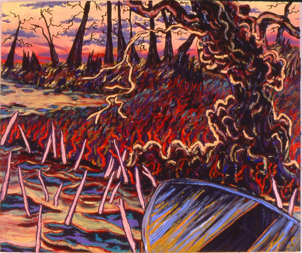 Boat Moored, 1986, 66"x78"