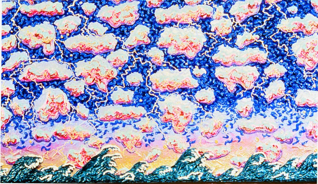 Lightning Over Seascape w/ Waves, 1979, 36"x68"
