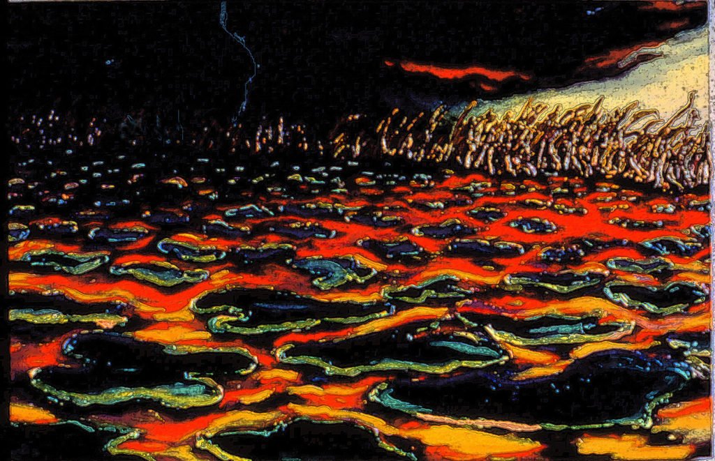 Lightning Over the Lilies, 1987, 44"x68"