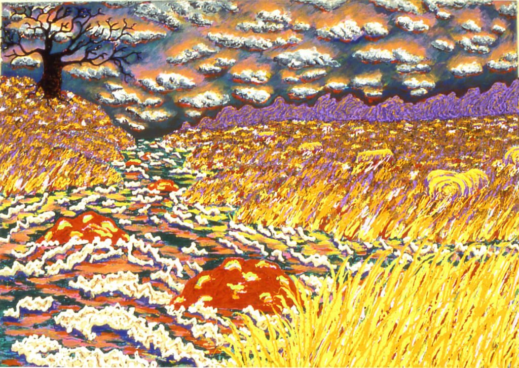 Rushing River with Red Rocks, 1981, 60"x82"
