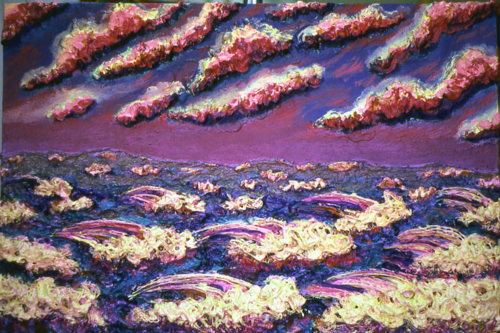 Small Seascape w/ Yellow Waves , 1983, 24"x36"