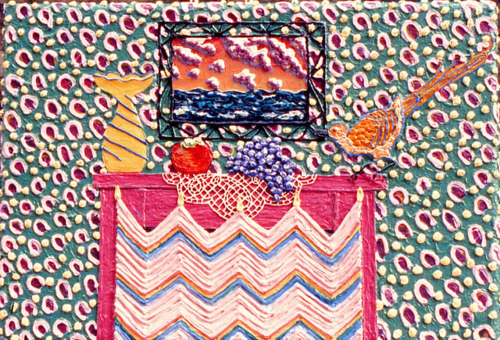 Still Life on Mantle with Bird, 1981, 36"x48"