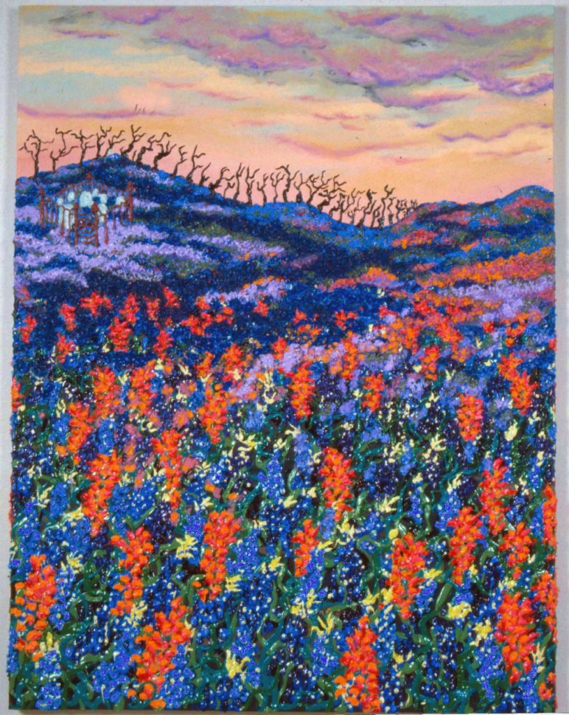 Tornado Over Bluebonnets w/ Cemetery, 2010, 72"x56"