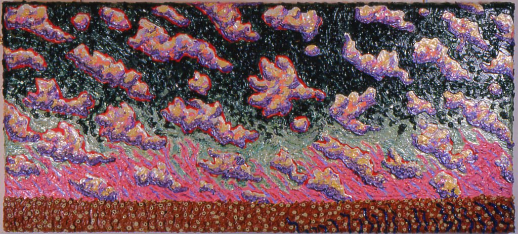 Blowing Clouds With Cheerios, 1979, 31"x63"