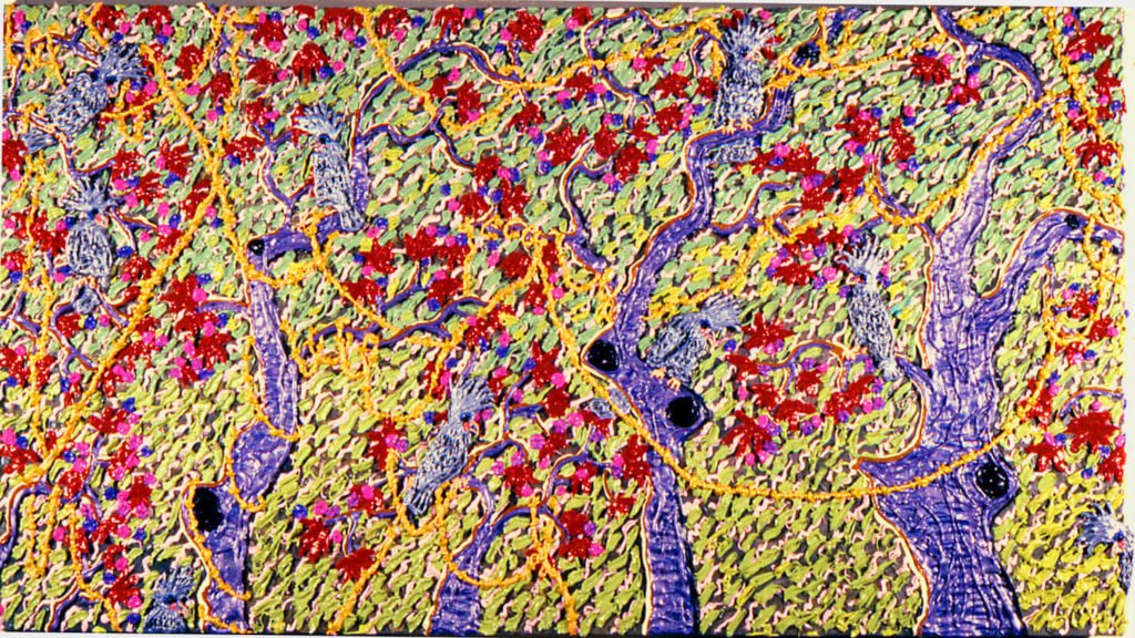 Cockatoos, 1979, 28"x51"
