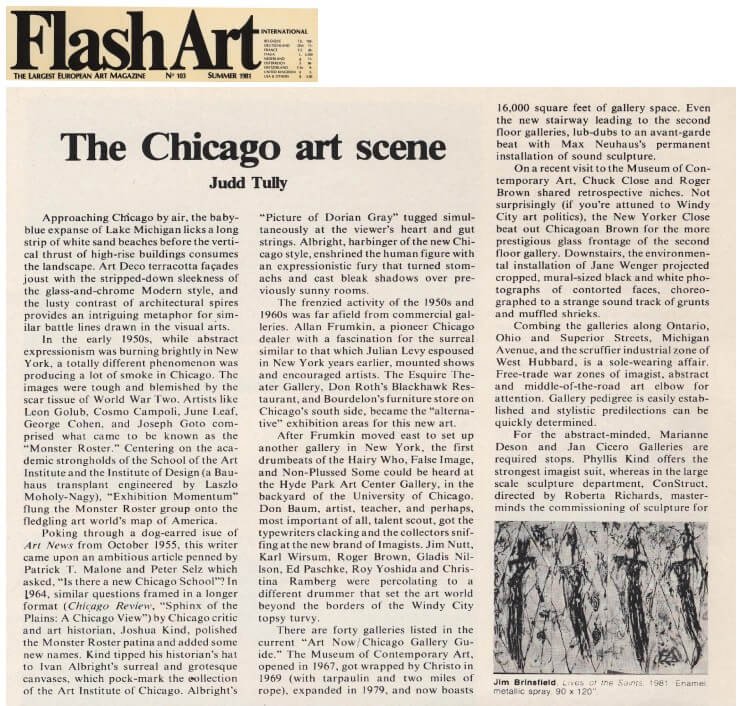 Flash art news article page 1