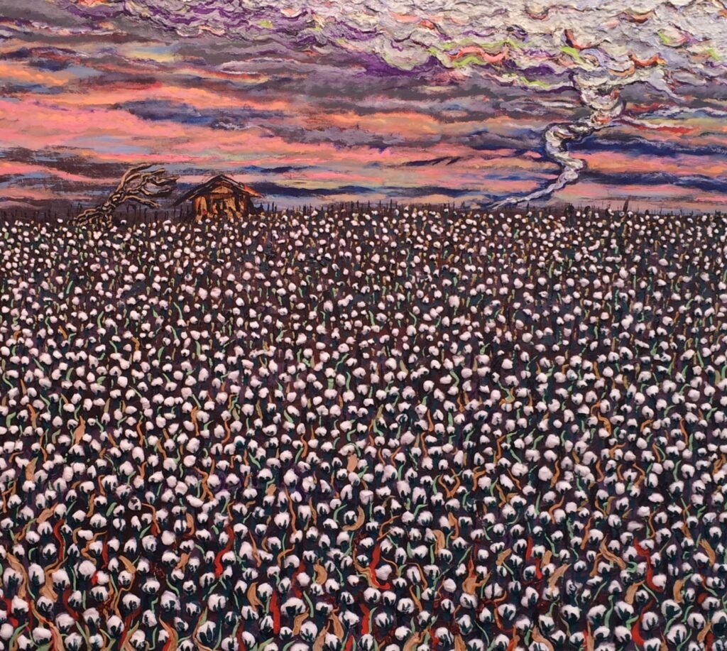 Tornado Over The Cotton Field, 2019, 5.5'x5.5''
